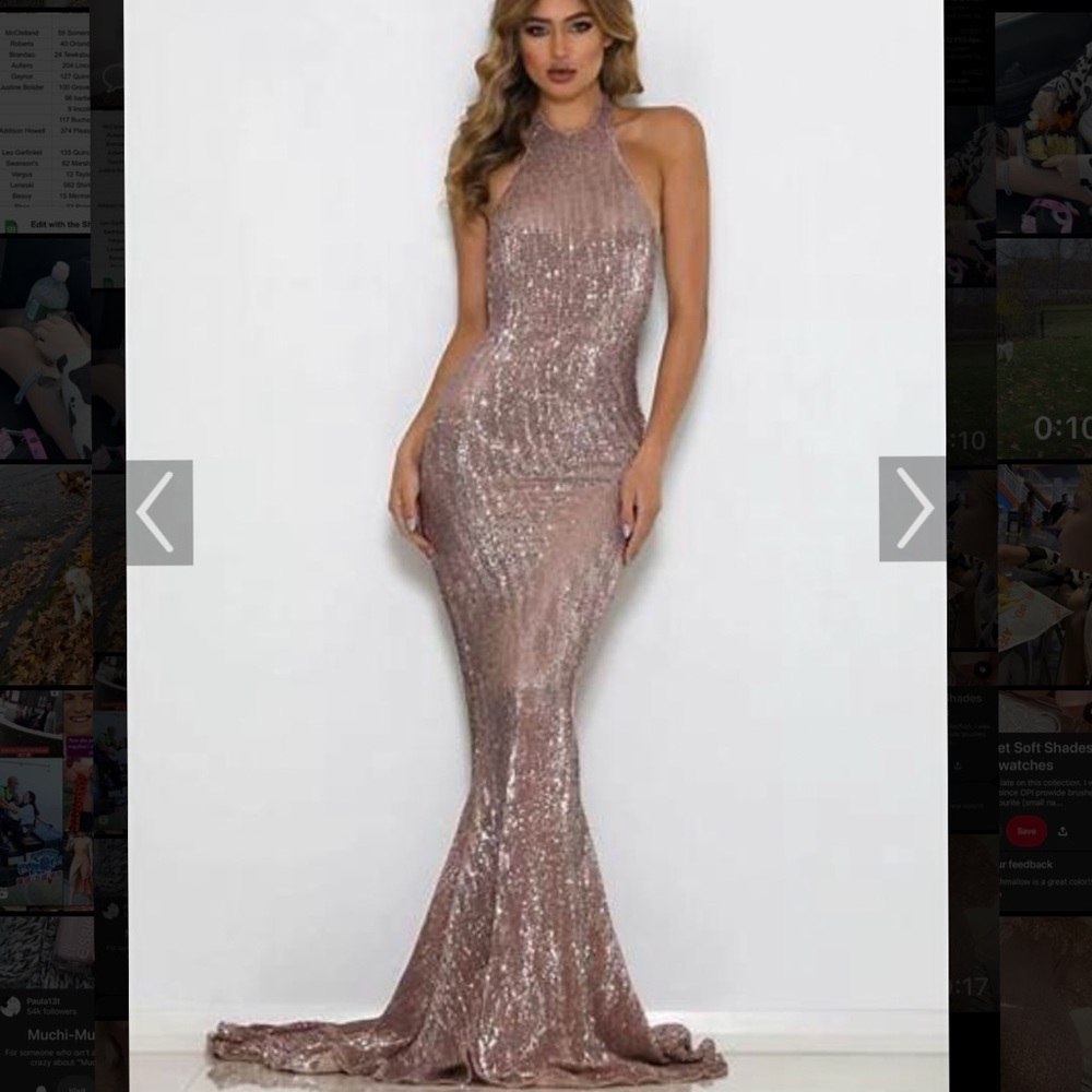 Beautiful backless dress to wear at a wedding 😍